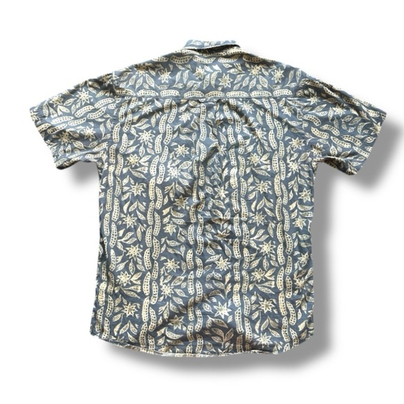 Pendleton Slate Blue & Tan Hawaiian Button Up Camp Shirt Mens Size Medium Summer - Picture 2 of 16